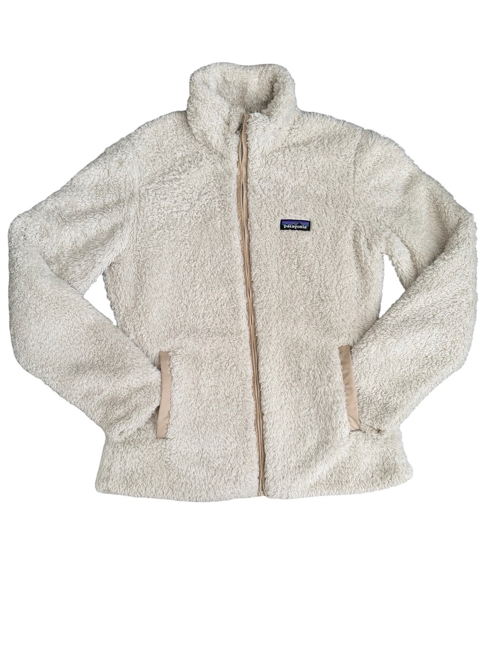 Patagonia Women’s Cream High Pile Teddy Fleece Full Zip Lined Coat Size S